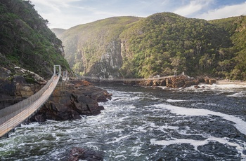 Hængebroer ved Storms River Mouth i Tsitsikamma, Garden Route National Park - Sydafrika