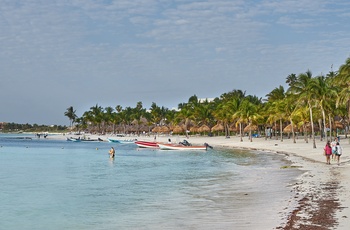 Strand i Akumal på Yucatan-halvøen - Mexico