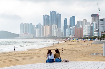 Stranden Haeundae Beach i Busan - Sydkorea