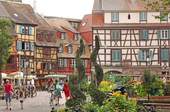 Stemning i Petite France i Strasbourg, Alsace i Frankrig