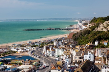 Kystbyen Hastings i Sussex, England