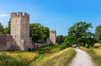 Fæstningsmuren ved Visby på Gotland, Sydsverige
