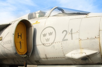Den svenske militærfly Saab Viggen - Sverige