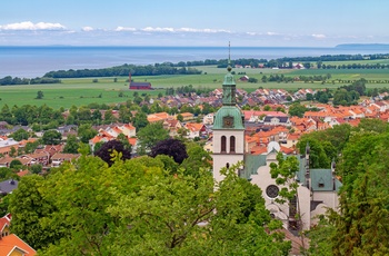 Gränna by  og Vättern sø i Sydsverige