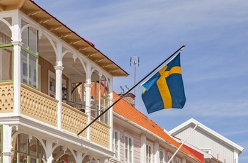 Traditionelt træhus i Marstrand, Sverige