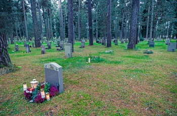 Aftensstemning på Skogskyrkogården, Stockholm i Sverige