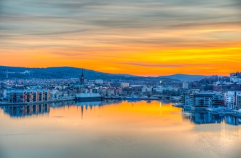 Solnedgang over Sundsvall, Sverige