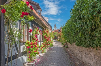 Hyggelig gade i Visby på Gotland, Sverige