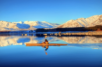 I kajak på Lake Tekapo, Sydøen