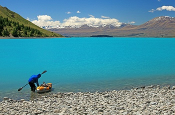 I kajak på Lake Tekapo, Sydøen