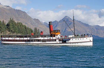 Dampskibet TSS Earnslaw på Wakatipusøen ved Queenstown, Sydøen