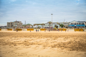 Stranden ved Jeffreys Bay i Sydafrika