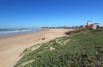 Stranden ved Jeffreys Bay i Sydafrika