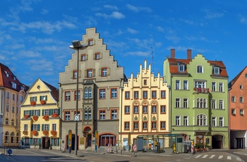 Smukke farverige huse i Regensburg - Sydtyskland