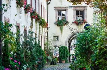 Smuk have i baggård midt i Regensburg - Sydtyskland