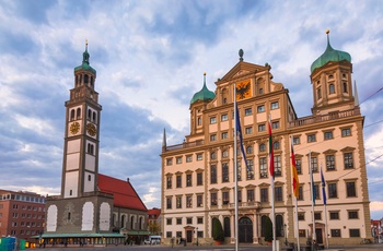 Rådhuset og Perlach tårnet i Augsburg, Sydtyskland