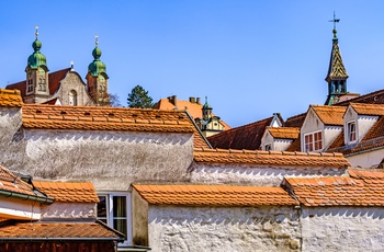 Den gamle bydel i Landsberg am Lech, Sydtyskland