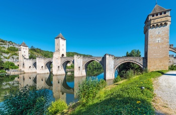 Broen Ponte Valentre til Cahors, det sydvestlige Frankrig