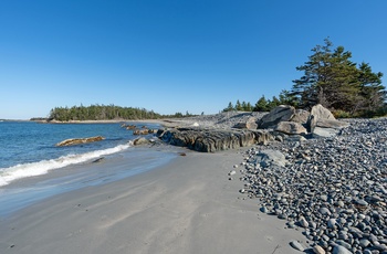 Sandstrand i Taylor Head Provincial Park - Nova Scotia i Canada