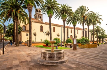 Åben plads med springvand i La Laguna på Tenerife