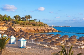 Stranden Playa de las Américas på Tenerife, Spanien