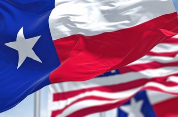 Texas flag og Stars and Stripes