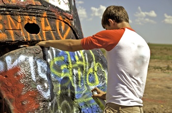 Cadillac Ranch i Amarillo, Texas i USA