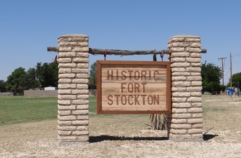 Fort Stockton skilt, Texas i USA