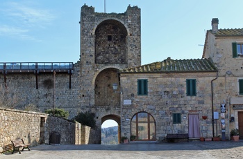 Porta Franca til byen Monteriggioni, Toscana