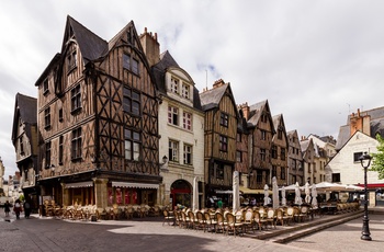 Tours - Place Plumereau, Loiredalen i Frankrig