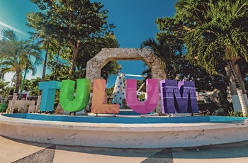 Tulum by på Yucatán-halvøen i Mexico