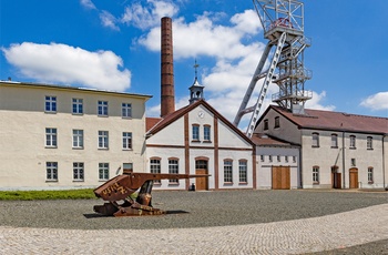 Reiche Zeche sølvminen i Freiberg i UNESCO området Erzgebirge