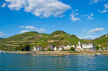 Assmannshausen og vinmarker ved floden Rhinen, Midttyskland