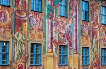 Bambergs rådhus smukke facade, Bayern i Sydtyskland