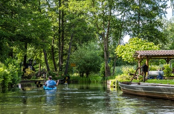 Vandveje i byen Lehde, Brandenburg, Tyskland