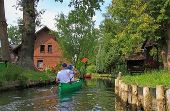 Vandveje i byen Lehde, Brandenburg, Tyskland