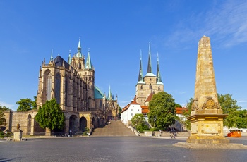 Pladsen foran domkirken i Erfurt, Thüringen i Midttyskland