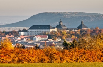 Udsigt til Friedstein slottet i Gotha, Thüringen i Tyskland