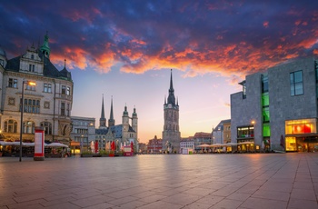 Kirkepladsen i Halle, Harzen i Tyskland