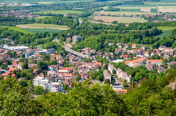 Luftfoto af byen Bad Harzburg i Harzen, Tyskland