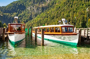 Turbåde ved Obersee og Königsee i Berchtesgaden Nationalpark, Sydtyskland