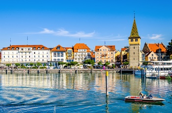 Lindau ved Bodensøen på en sommerdag, Sydtyskland