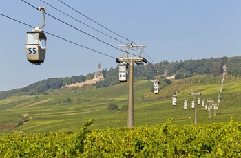 Kabelbane over vinmarker ved Rüdesheim, Tyskland