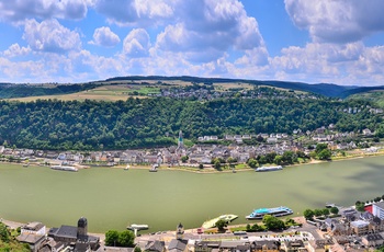 Loreley / Lorelei, en stor klippe ved floden Rhinen, Tyskland