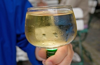 Nyd et glas vin i Würzburg i Tyskland