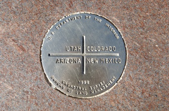 Four Corners Monument - Arizona, New Mexico, Utah og Colorado