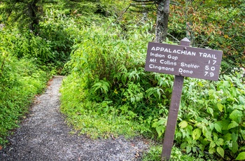 Skilt langs Appalachian trail i North Carolina - USA