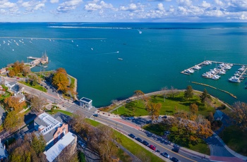 Pilgrim Memorial State Park og Cape Cod Bay i Plymouth - Massachusetts