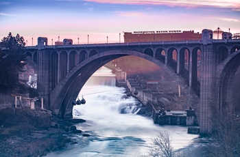 Numerica Skyride under Monroe Street Bridge i Spokane - USA