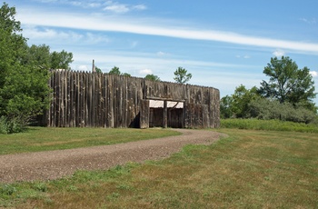 Træfortet Fort Mandan ved Missouri-floden i North Dakota